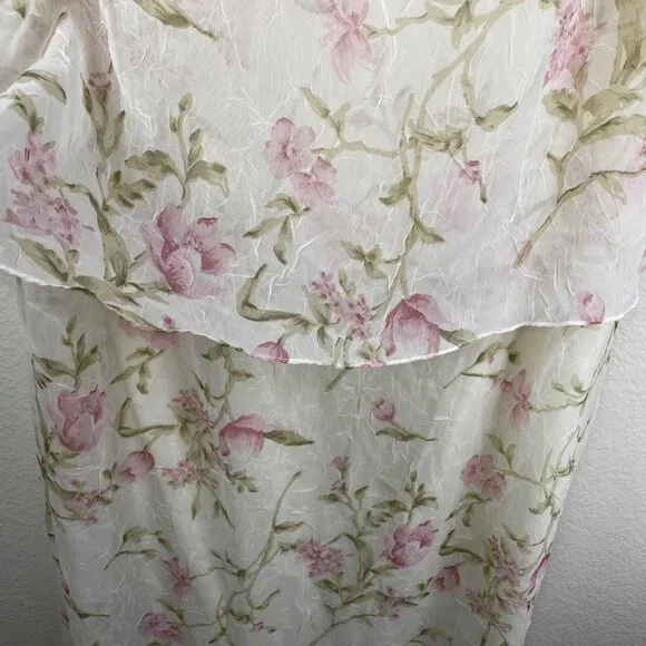 Ursula of Switzerland Dress White 18W Sleeveless Maxi Flora Romantic MOTB Whimsy - Picture 8 of 14